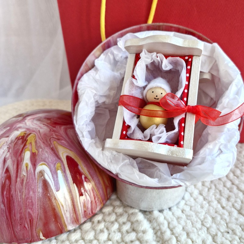 Souvenirs d'Alice Gard Nouveau Monde RAIMON un mini Bébou installé dans son petit monde un cadeau pour annoncer la future arrivée de Bébé